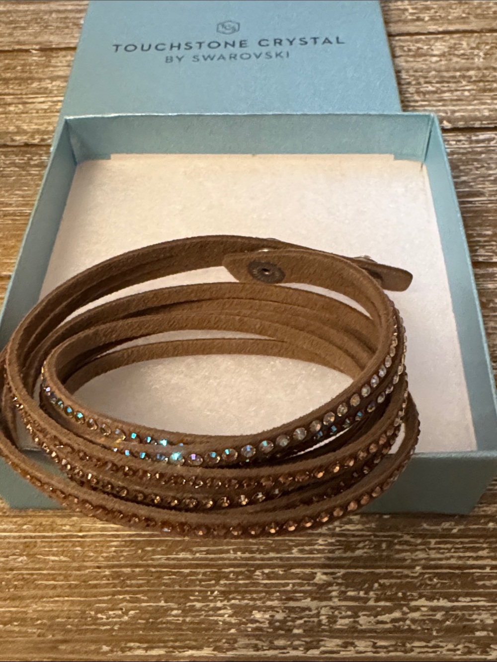 New in Box Touchstone Crystal Wrap-Star Bracelet Mocha